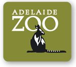 the logo for adelaide zoo with a kangaroo sitting on it's back and its tail curled up