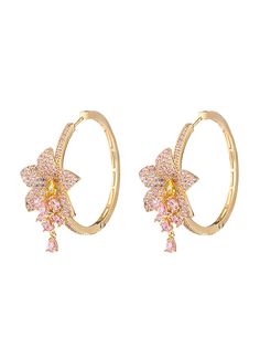 The Luxe Violet Rose 18K Goldplated & Cubic Zirconia Drop Earrings Violet Rose, Jewelry Fashion Trends, Jewelry Essentials, Trendy Earrings, Fashion Jewelry Earrings, Girly Jewelry