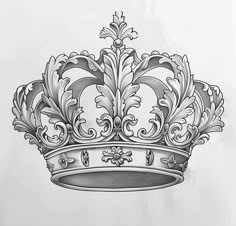 a drawing of a crown on a white background