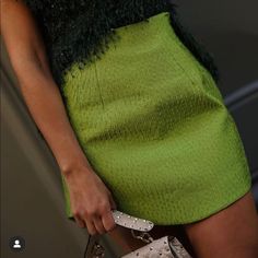 Polyester Polyamide Fitted Green Skirt Solid Color, Solid Color Mini Skirt For Night Out In Spring, Green Skirt For Party, Green Solid Color Skirt For Party, Green Solid Color Party Skirt, Chic Green Skirt For Winter, Trendy Green Mini Skirt For Day Out, Chic Green Bottoms For Winter, Elegant Green Mini Skirt For Fall