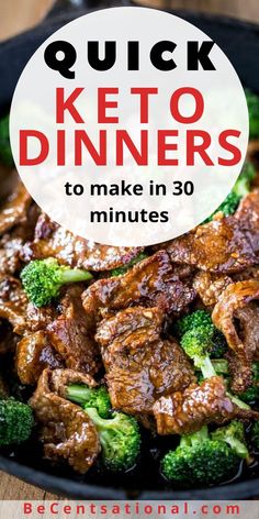 21 easy keto meals when you need to do the ketogenic diet on a budget. Easy keto recipes to make on busy week nights. These low carb easy dinners make great keto dinners for someone looking for ketogenic diet for beginners tips. #ketodinner #lowcarb #cheapdinners #cheapmeals #ketodiet #lowcarbdiet #savemoney #loseweight #weightloss #becentsational Easy Keto Meal Plan, Beef And Broccoli, Keto Dinners, Ketogenic Diet For Beginners