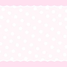 a pink and white polka dot background with scalloped edges in the shape of a rectangle