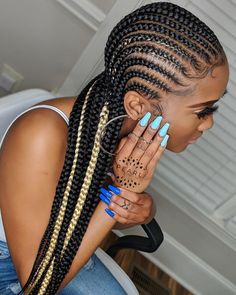 Colored Cornrows, Small Cornrow Braids, Small Cornrows Braids For Black Women, Small Feed In Braids Cornrows, Cornrow Braids For Black Women, Stitch Braids Cornrows, Small Cornrows, Straight Back Braids, Ghana Braids Hairstyles