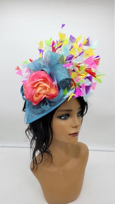 Beautiful sinamay Fascinator with Teal Blue Wedding Fascinator Bridesmaids Hat Kentucky Derby Cocktail Party Tea Party Guest Easter Kate Middleton - Headband and hairclip - Ready to ship - Lightweight - Free Shipping - Fast shipping - Customize by adding different color flowers and or feathers Check my store for styles and colors. Hatsandpearls.etsy.com Find more at my website: Www.hatsandpearls.com Reach out to me if you can't find what you are looking for. I can make cake custom orders and hel Adjustable Blue Sinamay Fascinator, Blue Adjustable Sinamay Fascinator, Blue Sinamay Fascinator For Wedding, Blue Fitted Sinamay Fascinator, Blue Adjustable Fascinator For Summer, Adjustable Blue Fascinator For Summer, Blue Summer Fascinator Hat, Light Blue Summer Hats For Races, Light Blue Summer Hat For Races