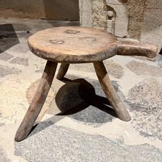 AMBIANIC presents early 1900s French milking stool.  rustic mesquite wood. style of Pierre Jeanneret Firm and sturdy. Original vintage unrestored fair condition.  Refer to images. 10 h x 13 d x 13.5 w Mesquite Wood, Milking Stool, Pierre Jeanneret, Low Stool, Early 1900s, Step Stool, Rustic Farmhouse, Stools, Vintage Antiques