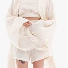 Nomad Long Kimono | Bohemian Kimono Jacket | Beige Unisex Kimono |  Kimono Dress | Linen Japanese Robe |  White Unisex Kimono | Muslin Robe check my store for more: https://ayzitstore.etsy.com It's Standart Size Kimono, Perfect for the S-M-L-XL size. This Designer Kimono is eco-friendly and made of organic fabric. The personalized Kimono has a minimal style with a wide sleeve form and is detailed with tassels. You can wear as a Robe also! Perfect for Home, Beach, Yoga or City! Comfortable and St Minimal Stil, Kimono Boho, Bohemian Kimono, Kimono Design, Jacket Beige, Japanese Dress, Dress Linen, Boho Kimono, Long Kimono