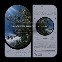 a brochure with an image of trees in the sky and clouds above it