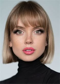 Short Hair Bob With Bangs, Short Blonde Shag, Wispy Curtain Bangs Short Hair, Bob Highlights, Platinum Bob, Bob Ombre, Bob Bangs, Short Bobs With Bangs, Bob Hairstyles With Bangs