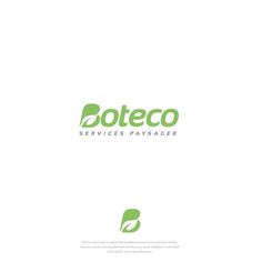 the logo for an eco - friendly business is shown in green and white colors, with leaves