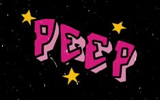 the word pep written in pink and yellow stars