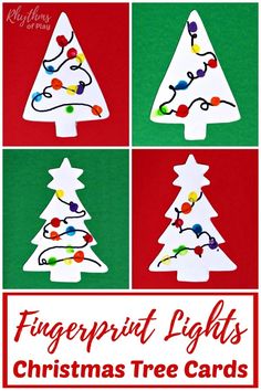 fingerprint lights christmas tree cards with the words fingerprint lights on them and an image of