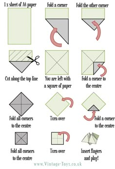 how to make an origami crane with pictures and instructions for paper folding the