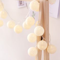 Garland Lights Knitted Bulbs Cotton Ball Garland, Patio Party Decorations, Fairy Lighting, Cotton Ball String Lights, Cotton Ball Lights, Led Garland, Fairy Lights Decor, Battery Operated String Lights, Dreamy Atmosphere