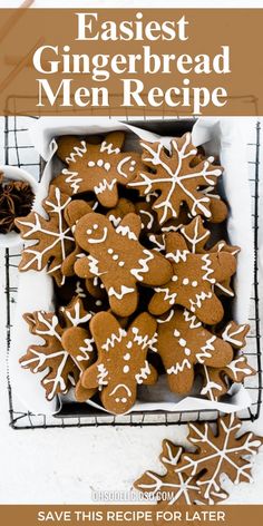 an image of gingerbread men recipe in a box with the title overlaying it