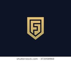 the letter f is inscribed in a shield with a gold color on a black background