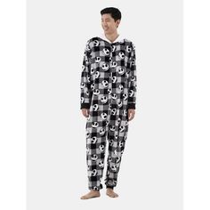 Whats this?! Dress the part of your favorite Disney characterJack Skellington from The Nightmare Before Christmas. This cozy, comfortable Mens Union Suit is crafted in soft superminky fabric and features a character hood and allover prints. This one-piece pajama has ribbed cuffs at the wrist and ankles to maintain its relaxed shape and is perfect for lounging and watching your favorite movie. Size: M.  Color: Gray.  Gender: male.  Age Group: adult. Jack Skellington Pajamas, Nightmare Before Christmas Clothing, Summer Pajama Set, Christmas Jack Skellington, Union Suit, Christmas Disney, Nightmare Before Christmas Jack, Mens Pajamas Set, Flannel Pajama Sets