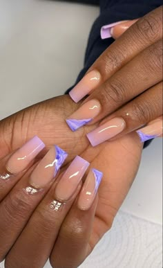 Natural Acrylic Nails Purple, Cutest Nails Ever Acrylic, Iv Gel Nails, Acrylic Nail Square Medium, Med Length Square Acrylic Nails, Baddie French Tip Nails Short, Cute Short Nail Sets Spring, Short Square Acrylic Nails Designs Pink, Natural Color Acrylic Nails Designs