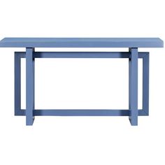 a blue table with two legs on it