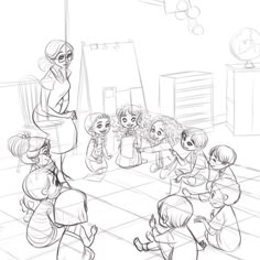 some kids are playing with each other in the room, and one girl is drawing