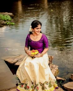 Skirt And Top For Wedding, Set Pavada And Blouse, Pattupavada For Women, Kalyani Anil, Long Skirt Top Designs