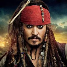 johnny depple as captain jack sparrow in pirates of the black pearl movie poster