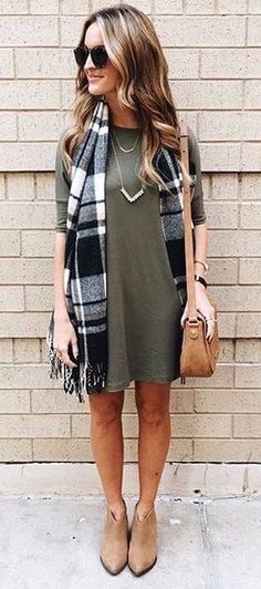 Scarf As A Shirt, Wear A Scarf, How To Wear A Scarf, Teacher Outfits, Flowy Dress, Fall Looks