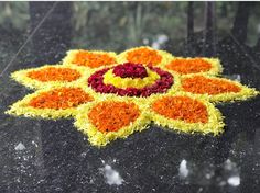 an image of a flower arrangement on the ground