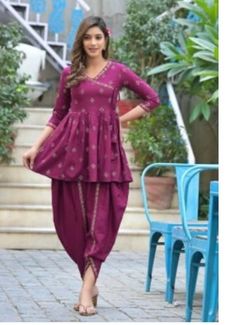 Hand made shirt and dhoti Kurti With Dhoti, Rayon Kurti, Pant For Women, Viscose Rayon, Hand Made, India, For Women