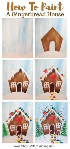 how to paint a gingerbread house for christmas with step by step instructions and pictures