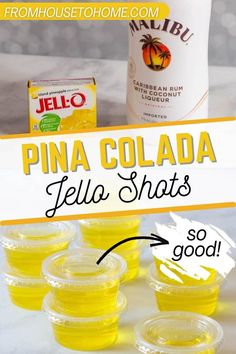 pine colada jello shots are the perfect way to use them for party favors