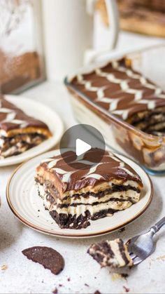 a piece of cake sitting on top of a white plate