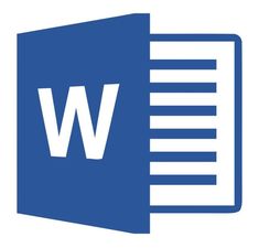 the microsoft word logo is shown in blue and white, as well as an open file