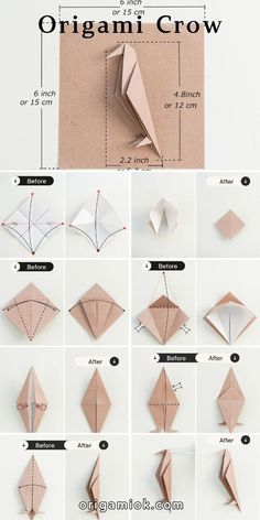 how to make an origami crow step by step instructions for kids and adults