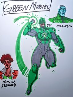 the green lantern character is depicted in this drawing