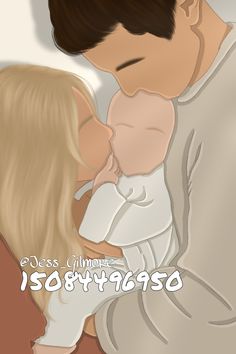 a digital painting of a man holding a baby and kissing it's forehead with the caption, i love you dad