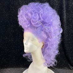 This beautiful lace front synthetic wig will be custom styled, just for you! Images in this listing are an example of this Big and Curly High Mullet in custom Color Lilac. Prior to your custom styled wig shipping, I will send you multiple pictures to guarantee you are satisfied with the finished result.  Processing time is 6-8 weeks from placing of order.  Lace front wigs can fit a variety of head sizes, up to 23.5" Due to the nature of this item, all sales are final. Please reach out if there i Ugly Wigs, Drag Aesthetic, Short Wig Styles, Hairstyle References, Drag Queen Wigs, Clown Wig, Colorful Wigs, Character Designing, Mullet Wig