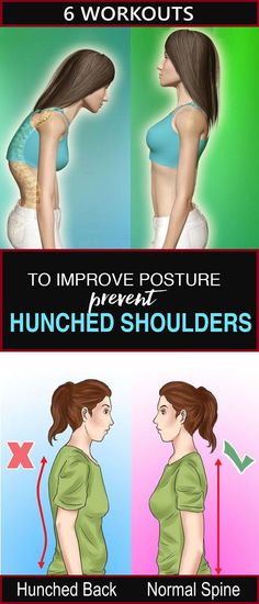 a woman's back and shoulders are shown with the words, 6 workouts to help