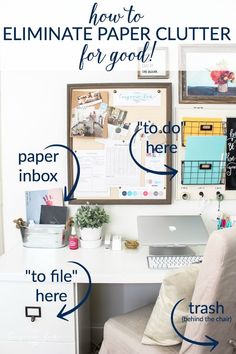 The Two Rules to Eliminate Paper Clutter for Good! - The Turquoise Home Office Paper Organization, Writers Office, Paper Clutter Organization, Clutter Solutions, Office Organization At Work, Organizing Paperwork, School Paper, Declutter Your Life