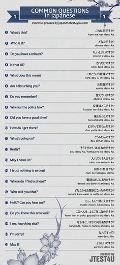 a poster with some writing on it that says, common questions in japanese and english