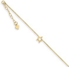 ApplesofGold.com - Star Anklet, 14K Gold Jewelry $95.00 Elegant Anklet, Star Anklet, Ankle Bracelet, Gold Star, Ankle Bracelets, Anklets, Favorite Jewelry, Arrow Necklace, Gold Jewelry