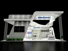 an exhibition stand with the name embramac on it