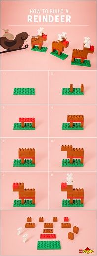 instructions for how to build a reindeer from legos and other things that are made out of legos