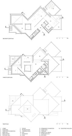 two diagrams showing different sections of the house