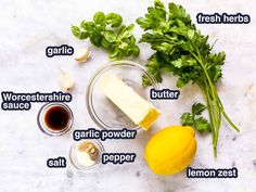 the ingredients to make this dish include parsley, garlic, butter, lemon zest and more