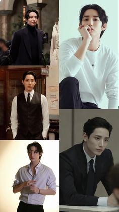 four different pictures of men in suits and ties