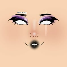 Boceto Makeup Egirl, Melanie Makeup, Makeup Looks Drawing, Makeup Ideas Drawing, Bat Makeup, Goth Eye Makeup, Holloween Makeup, Cute Halloween Makeup