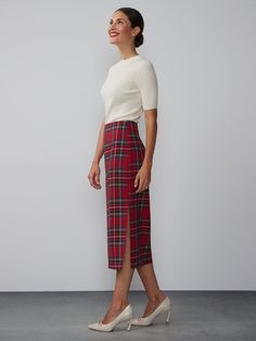 Search | NY&Co Pencil Midi Skirt, Pencil Silhouette, Midi Skirt Pencil, Trendy Clothes, Trendy Clothes For Women, Plaid Print, The Chic, Midi Skirt, High Rise