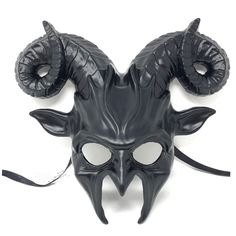 PRICES MAY VARY. Resin Made From Durable and Lightweight Resin Hand Painted Metallic Finish Silken Ribbon Ties Storm Buy provides professional national/international shipping and services. Our Goal is your satisfaction Goat Skull Mask, Horror Demon, Goat Mask, Horns Costume, Demon Costume, Mens Masquerade Mask, Devil Mask, Goat Skull, Monster Mask