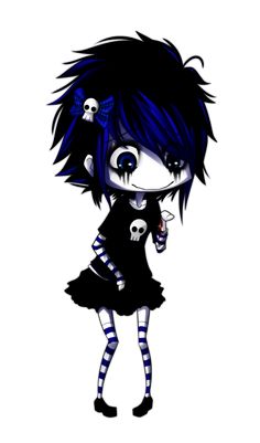 Emo Chibi, Emo Cartoons, Scene Emo Art, Art Sinistre, Emo Pictures, Emo Love, Chibi Girl