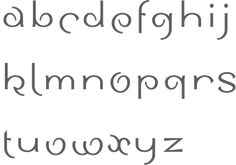 the upper and lower case of an english language font, with two different letters on each side